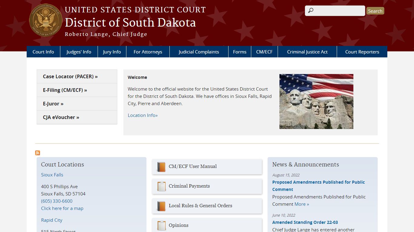 District of South Dakota | United States District Court